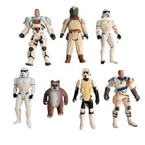Vintage 1983+ Kenner Star Wars Action Figure Lot LFL Biker Scout Stormtrooper Kl